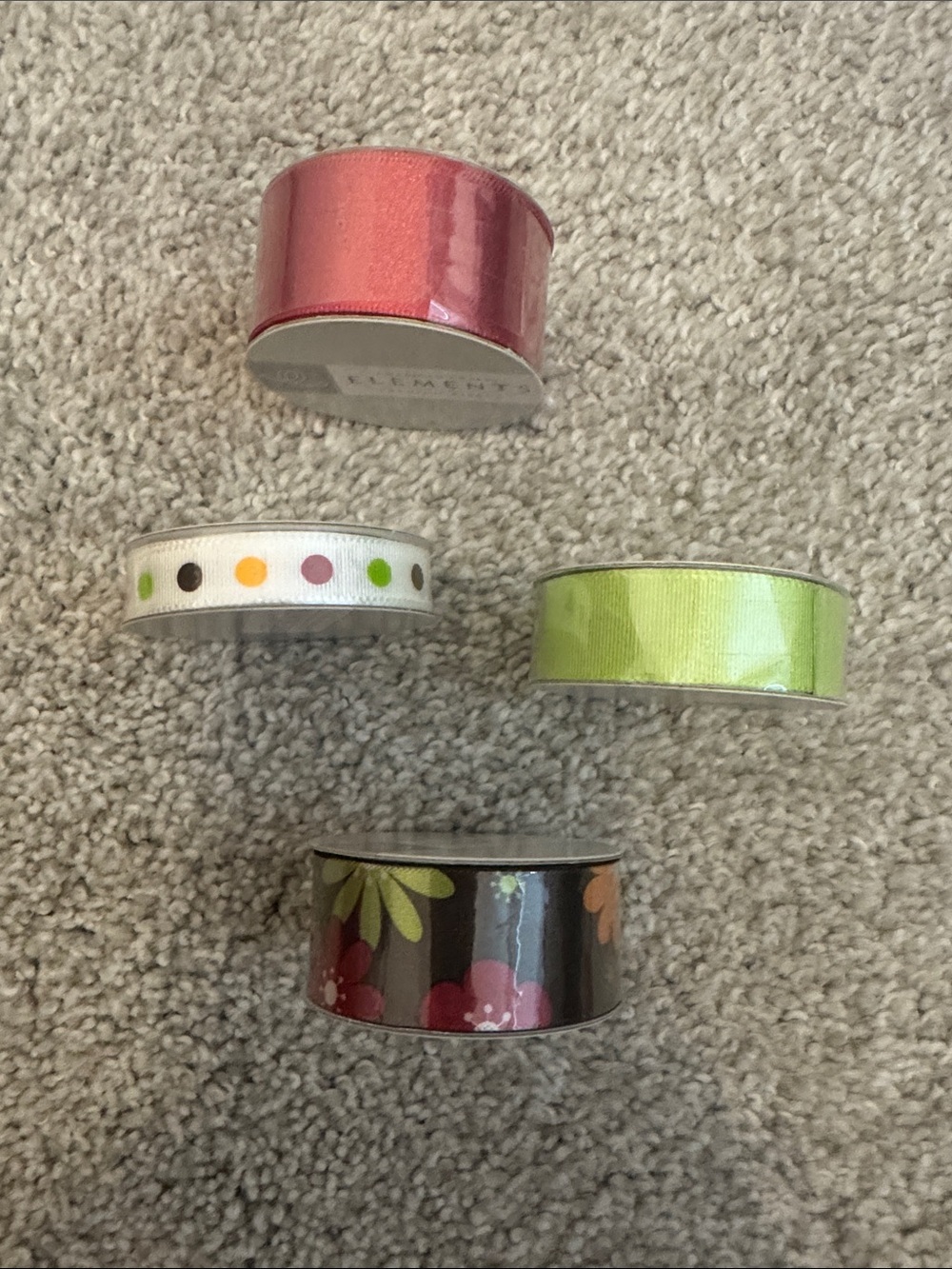 Decorative Ribbon Set - Pink, Lime Green, White Polka Dot, Floral